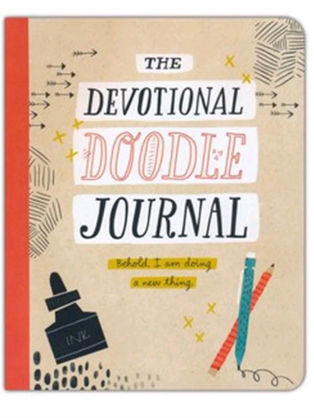 Hallmark The Devotional Doodle Journal - Tan Cover with Coral Spine New